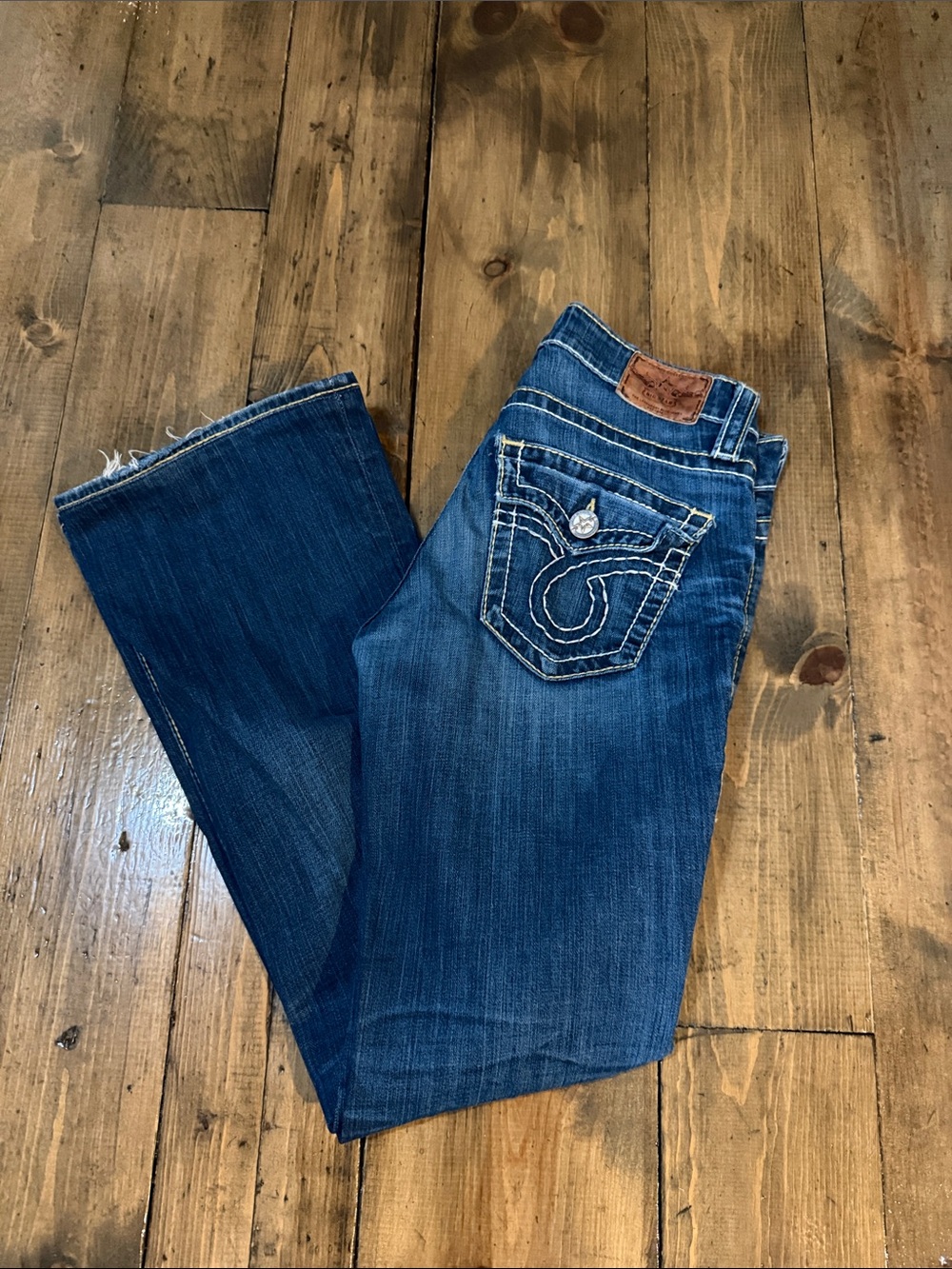Big Star Women’s Blue Bootcut Jeans with Contrast Stitching